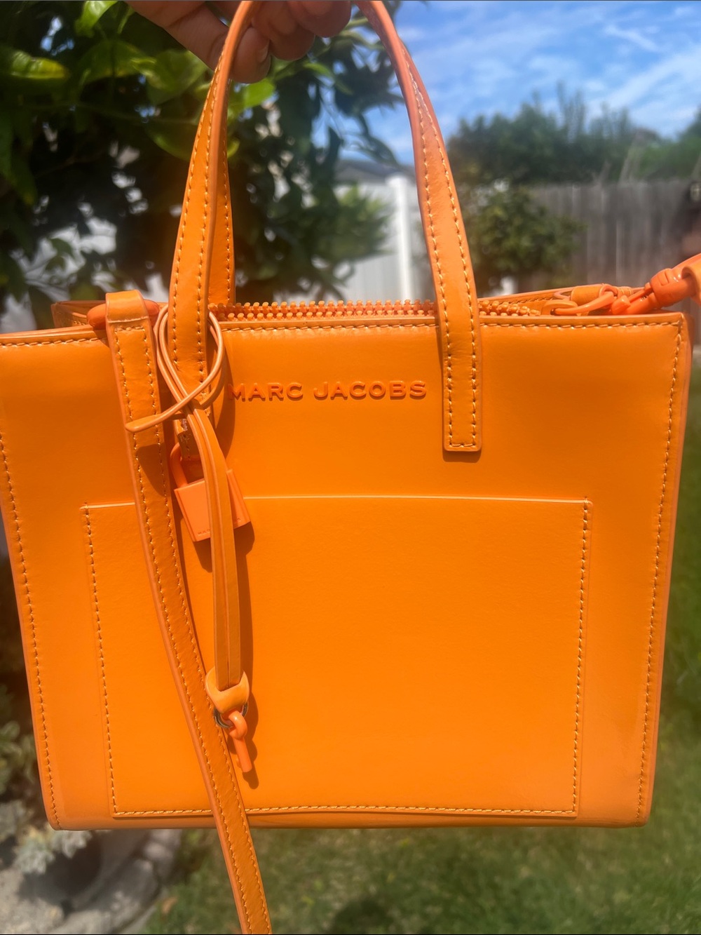 Marc Jacobs Mini Grind Scorched Patent Leather Crossbody Tote Bag